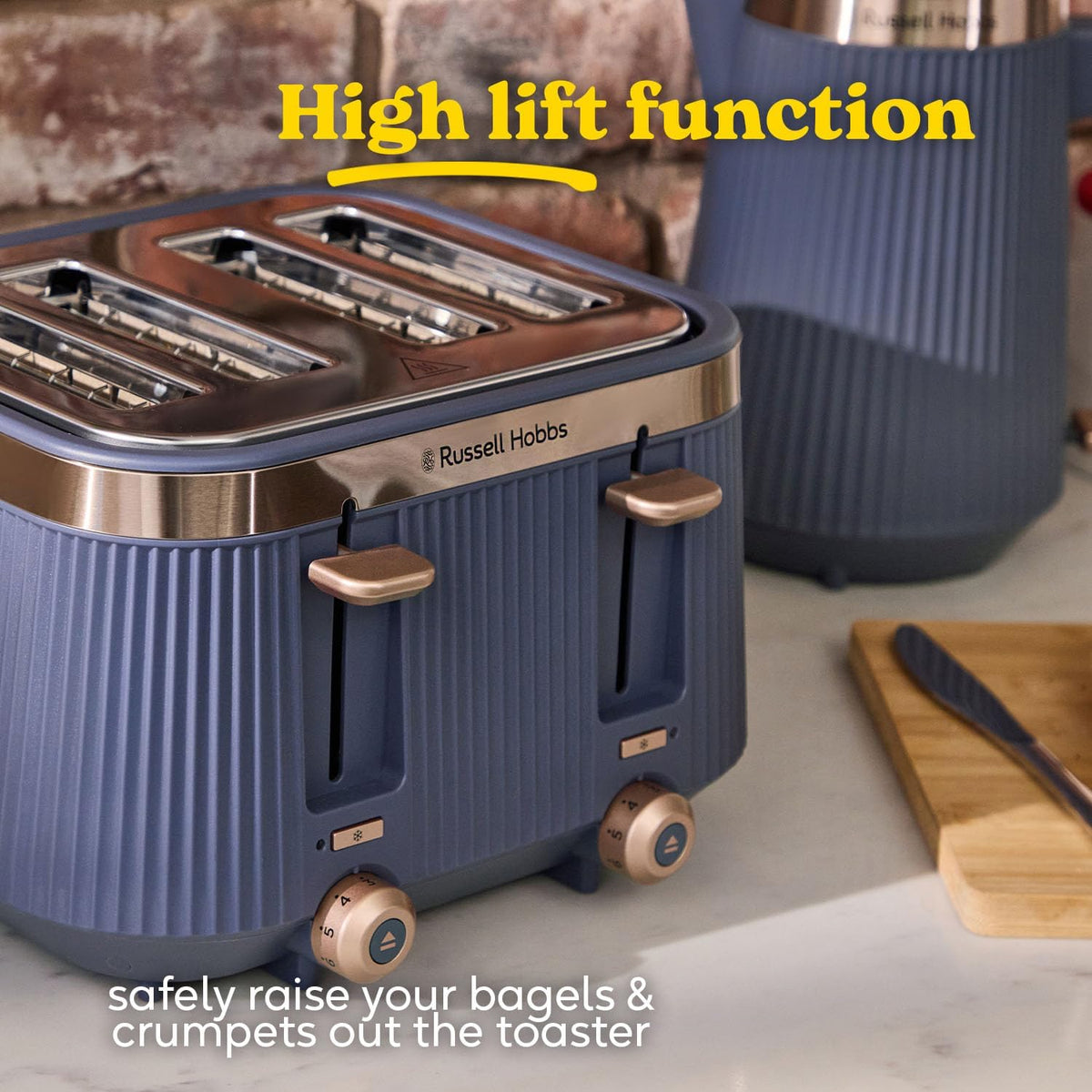 Russell Hobbs Brontë 4 Slice Toaster 1960W 26772 (Soft Navy)