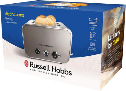 Russell Hobbs Distinctions 2 Slice Toaster Extra Long Slots 26432 (Titanium)