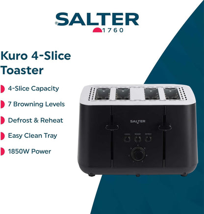Salter Kuro 4 Slice Toaster EK5565MBLKF (Matte Black)