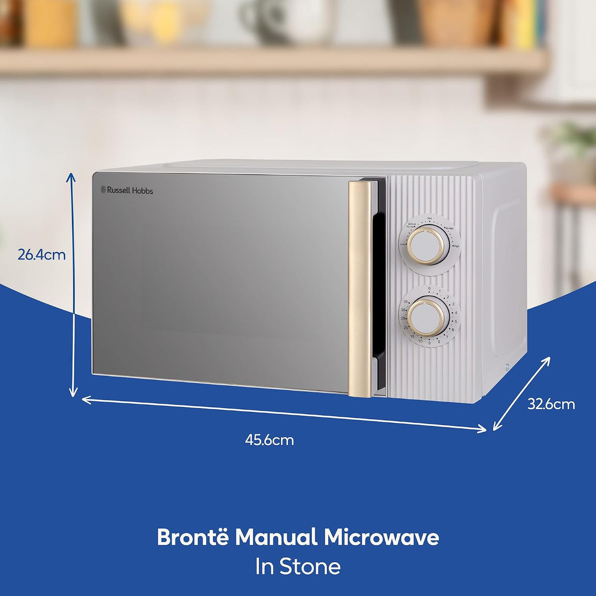 Russell Hobbs Bronte 20L 800W Manual Microwave RHMM833ST (Stone)