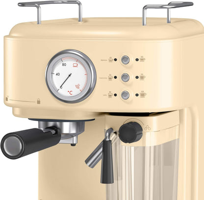 Swan Retro One-Touch Coffee Machine 500ml Milk Frother Steamer (Cream)