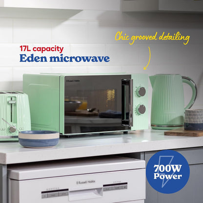Russell Hobbs Eden 17L 700W Manual Microwave RHMM725PG (Pistachio Green)