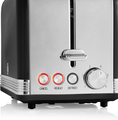 Swan Retro 2 Slice Toaster ST19010BN (Black)