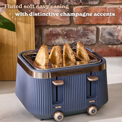 Russell Hobbs Brontë 4 Slice Toaster 1960W 26772 (Soft Navy)