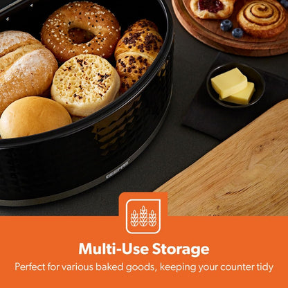 GEEPAS Argyle 9L Bread Bin GCS63084UK-BK (Black)