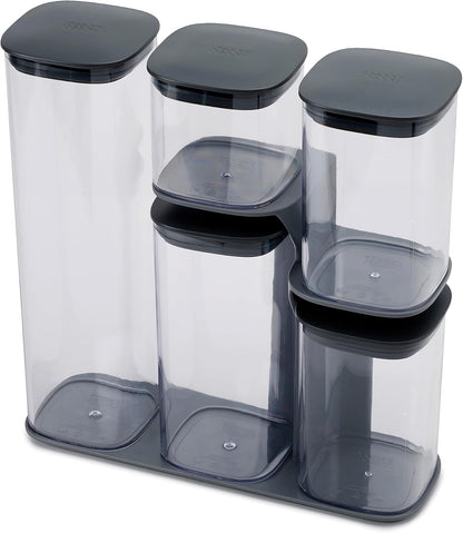 Joseph Joseph 5-piece Podium Airtight Kitchen Food Storage Container Set Grey)