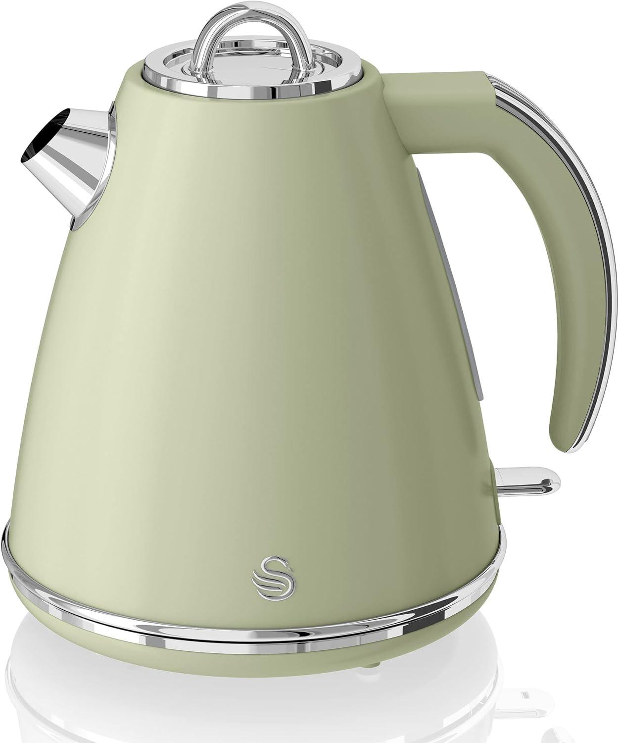 Swan Retro Kettle & 4 Slice Toaster Kitchen Set (Green)
