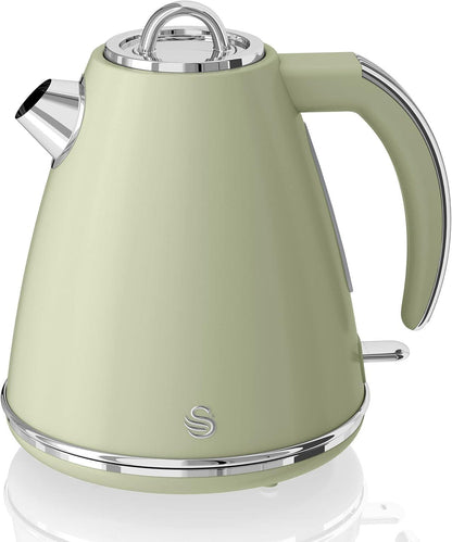 Swan Retro Kettle & 4 Slice Toaster Kitchen Set (Green)