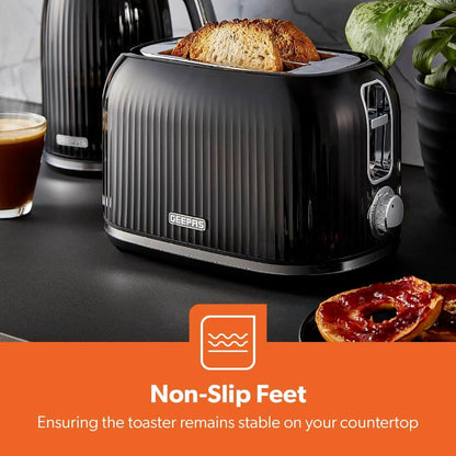 GEEPAS Fluted 2 Slice Toaster GBT36558UK-BK (Black)