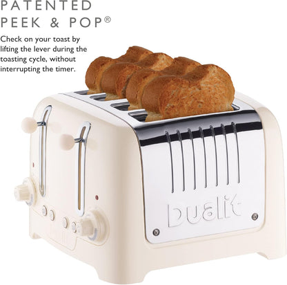 Dualit Lite 4 Slice Toaster Stainless Steel 46213 (Canvas White)