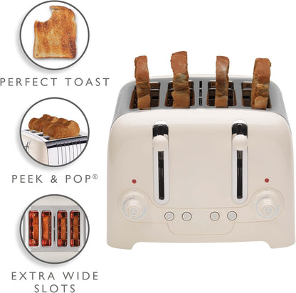 Dualit Lite Kettle & 4 Slice Toaster Kitchen Breakfast Set (Canvas White Trim)