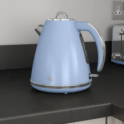 Swan Retro Kettle & 4 Slice Toaster Kitchen Set - Blue