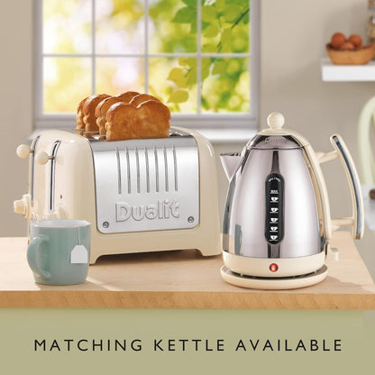 Dualit Lite Kettle & 4 Slice Toaster Kitchen Breakfast Set (Canvas White Trim)