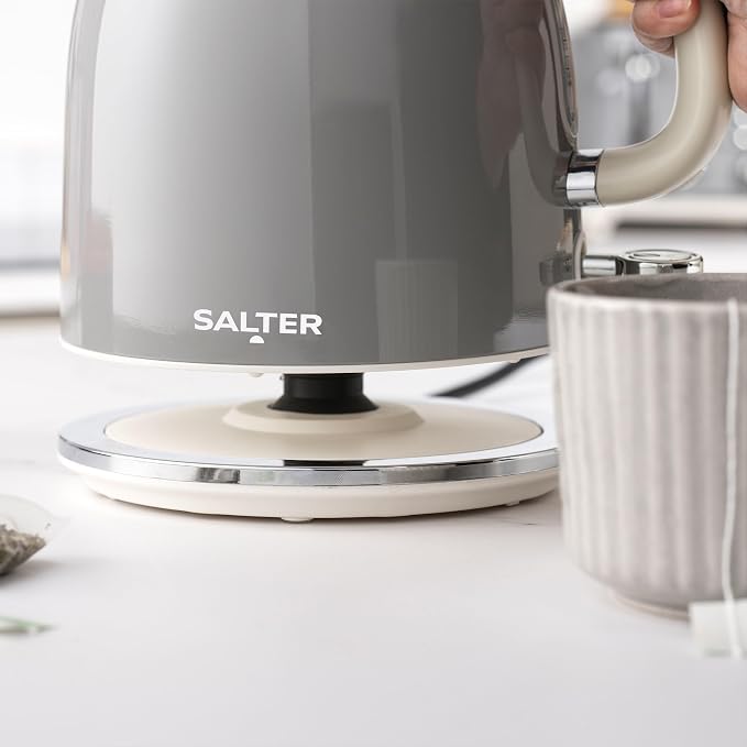 Salter Salter Retro Kettle & 4 Slice Toaster Kitchen Set (Grey)