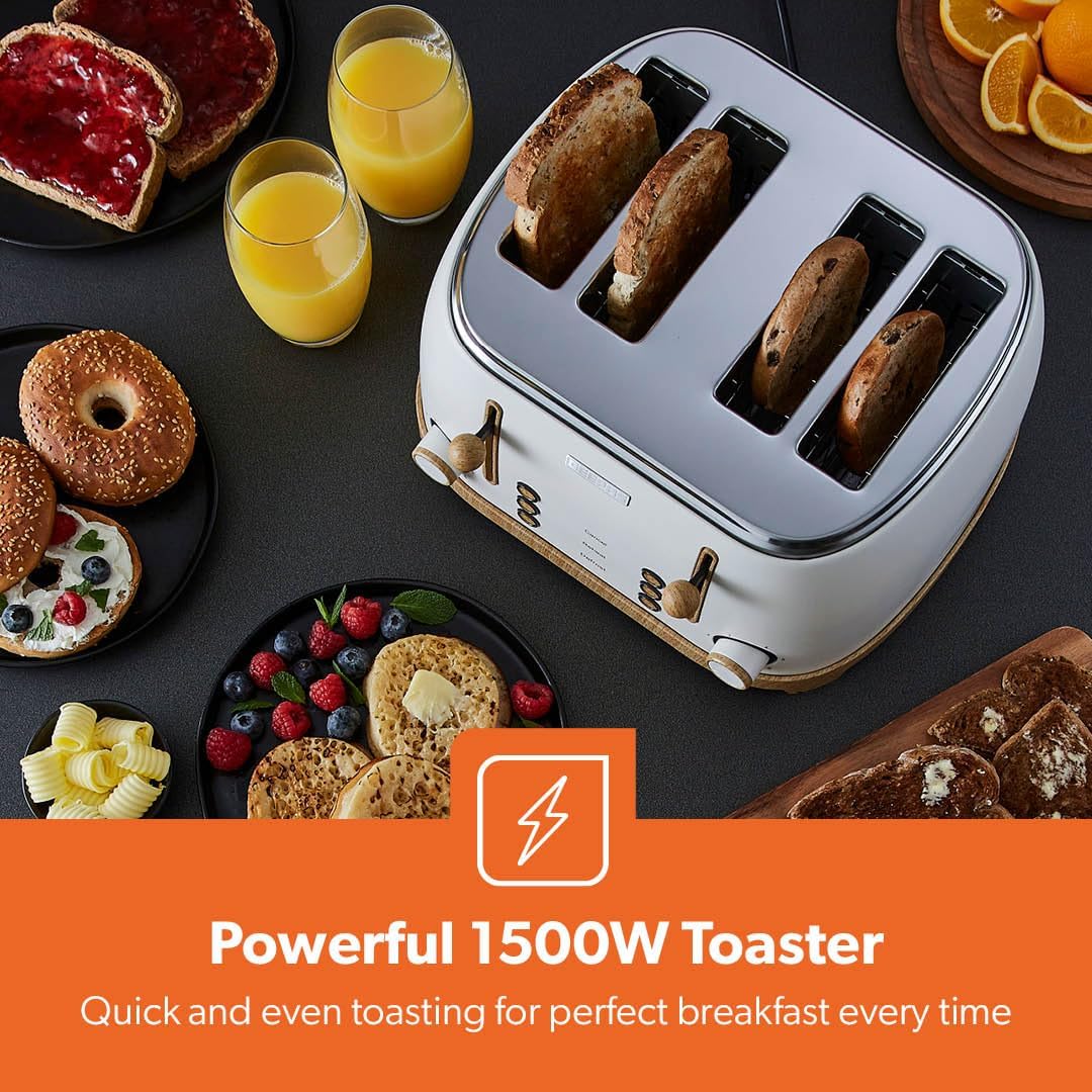 GEEPAS NordiQ 4 Slice Toaster GBT36561UK-CR (Cream)