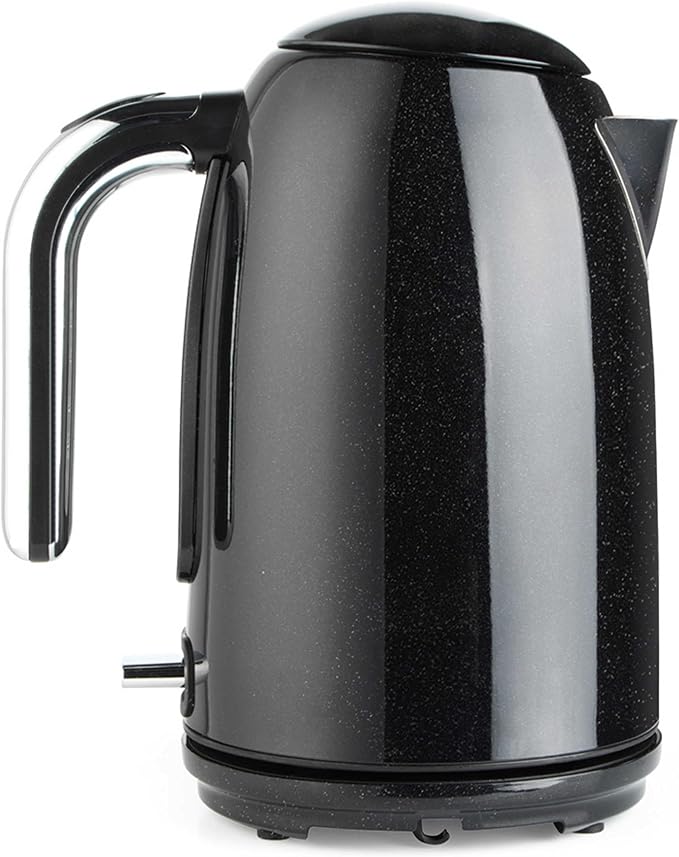 Salter Boston Kettle, 4 Slice Toaster, Bread Bin & Canisters Kitchen Set (Black)