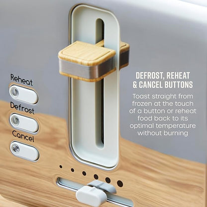 Swan Nordic 2 Slice Toaster with Wood Effect Accents ST14610OAT (Oatmeal)