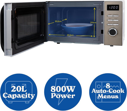 Russell Hobbs Distinctions 20L 800W Digital Microwave RHMD832T (Titanium)