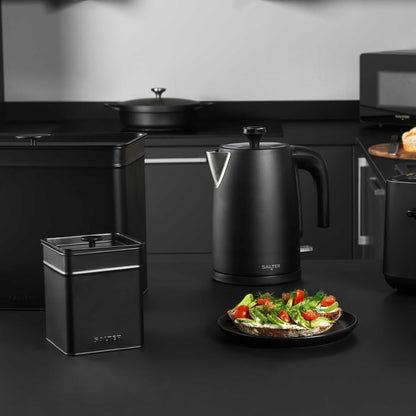 Salter Kuro Countertop Storage Set, Bread Bin & 3 Canisters BW126141EU7 (Matte Black)