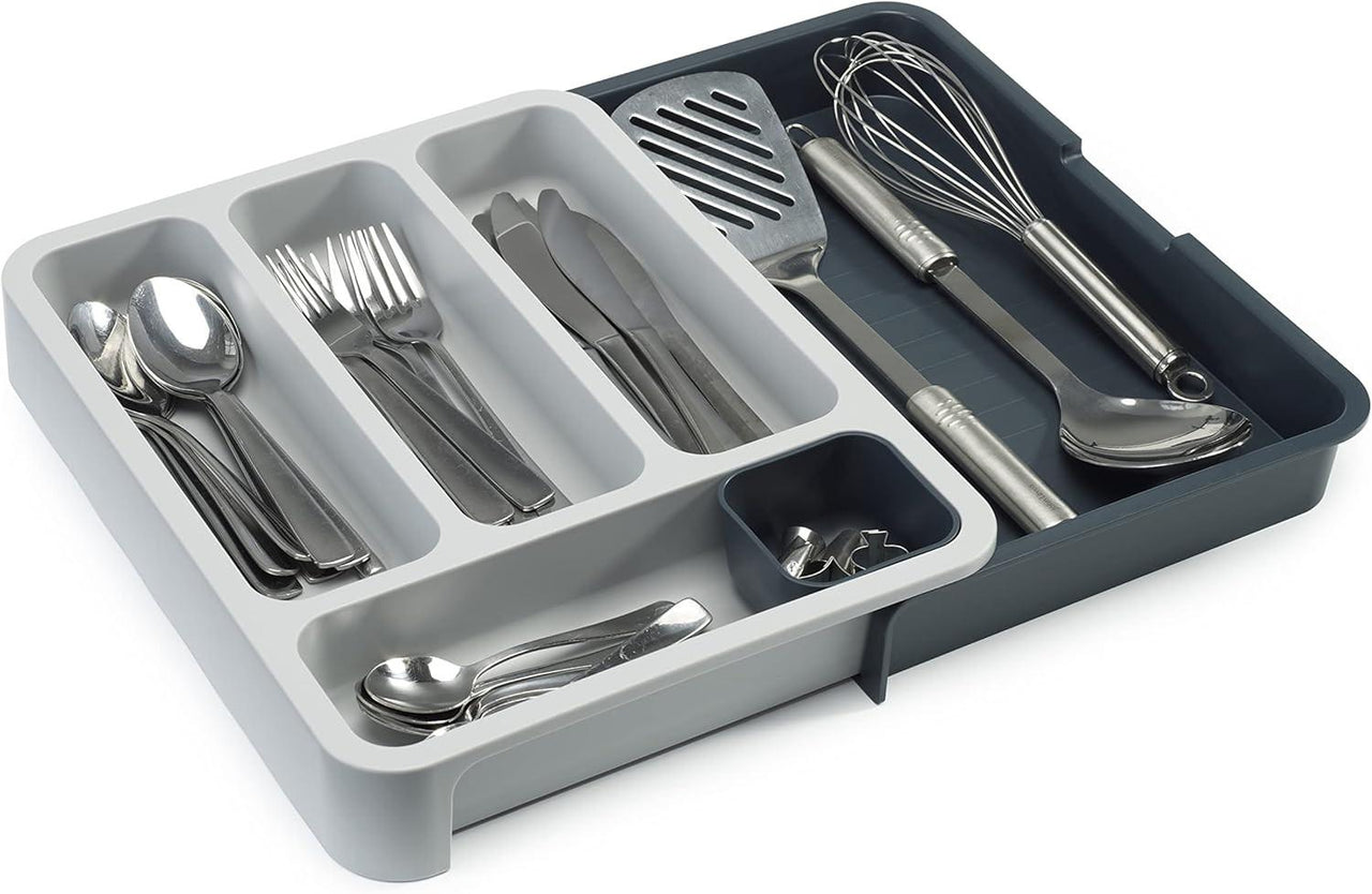 Joseph Joseph DrawerStore Expandable Grey Cutlery Tray Drawer Organiser 85042 - Vibe Home