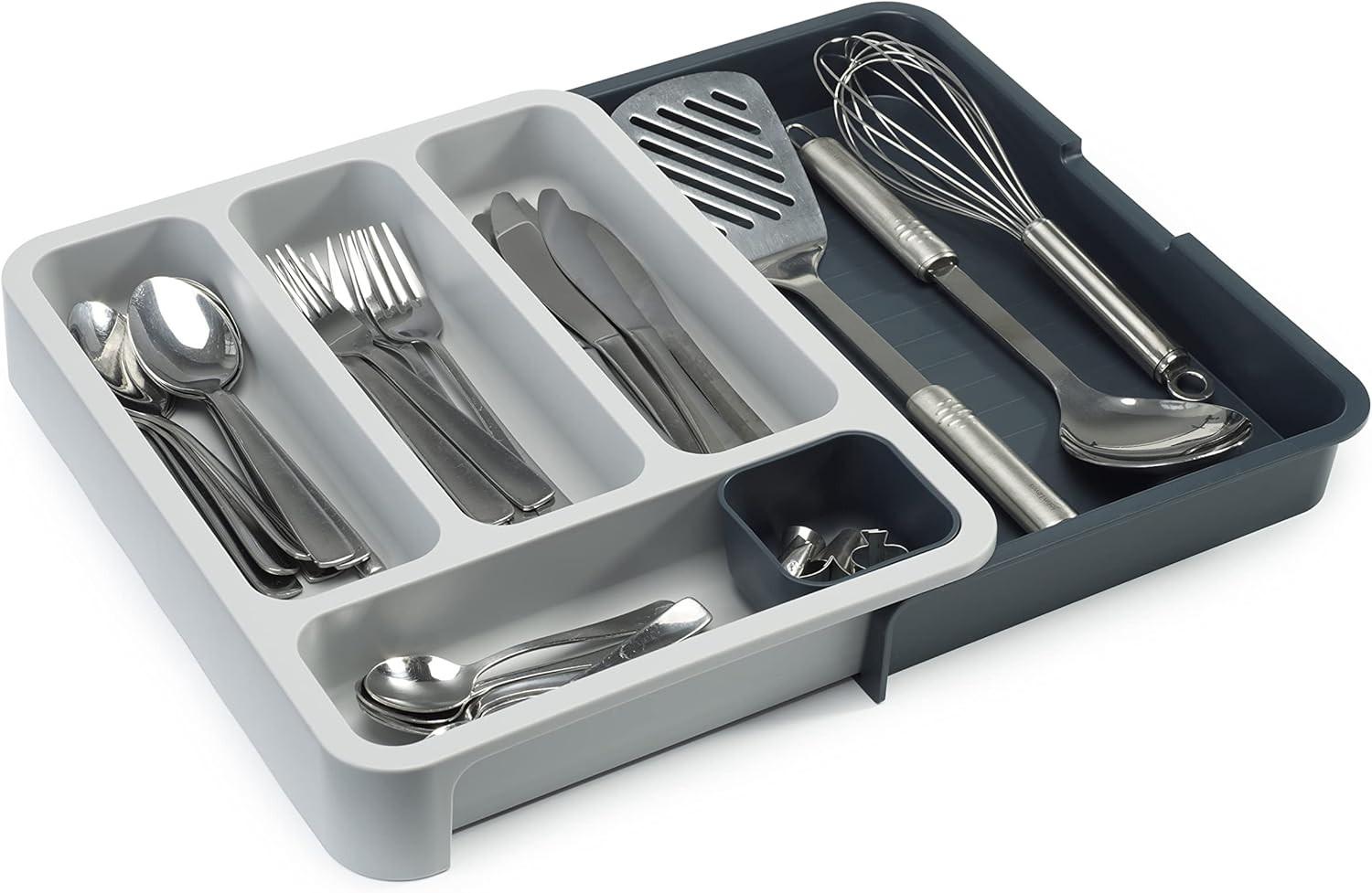 Joseph Joseph DrawerStore Expandable Grey Cutlery Tray Drawer Organiser 85042 - Vibe Home