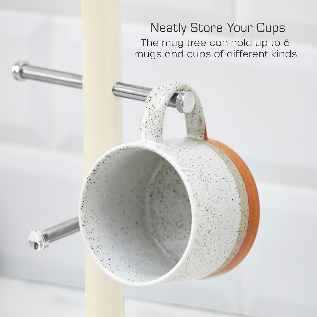 Swan Swan Townhouse Towel Pole & Mug Tree Kitchen Set SWKA18531CN (Cream)