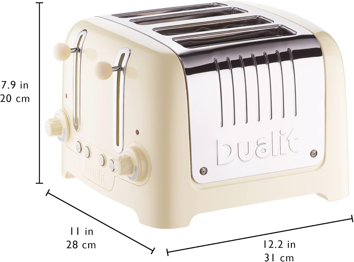 Dualit 4 Slice Lite Toaster Perfect Toast (Cream Trim)