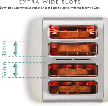 Dualit Lite Kettle & 4 Slice Toaster Kitchen Breakfast Set (Canvas White Trim)