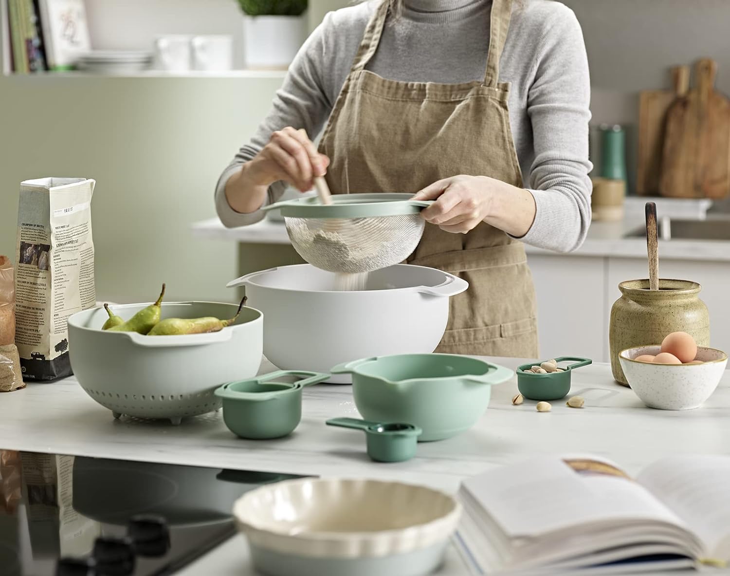 Joseph Joseph Nest 9 Plus 9-Piece Food Preparation Set 40112 (Green)