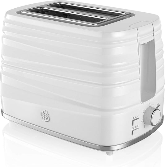 Swan Symphony 2 Slice Toaster High Gloss & Matt Finish ST31050WN (White)