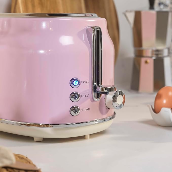 Salter Salter Retro Kettle, 2 Slice Toaster & Canisters Kitchen Set (Pink)