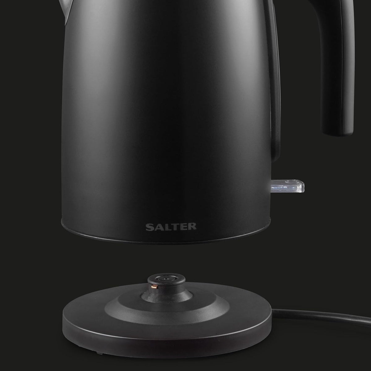 Salter Kuro Kettle, 4 Slice Toaster, Bread Bin & Canisters Kitchen Set (Matte Black)
