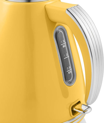 Swan Retro Kettle Fast Boil Cordless SK19020YELN - Yellow