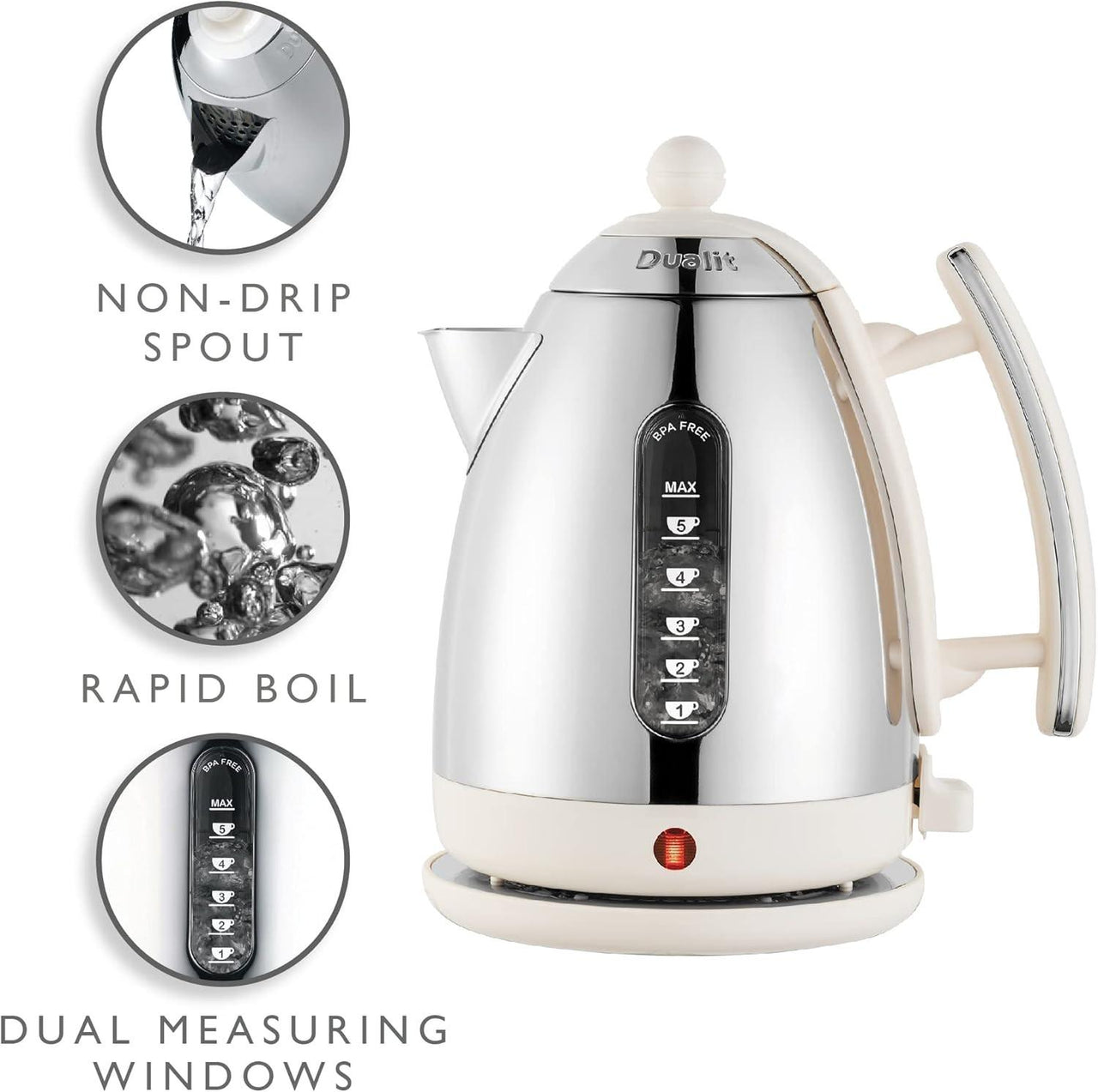 Dualit Lite Jug Kettle 72003 (Canvas White Trim) - Vibe Home