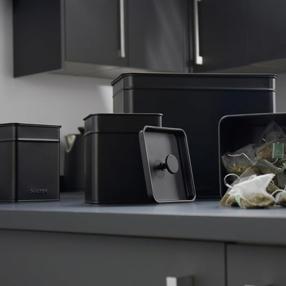 Salter Kuro Countertop Storage Set, Bread Bin & 3 Canisters BW126141EU7 (Matte Black)