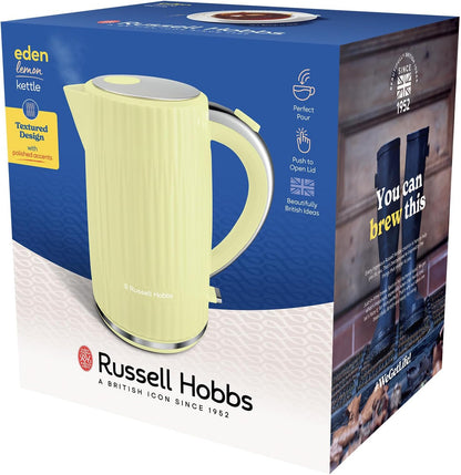 Russell Hobbs Eden Kettle Stylish Textured Design 27363 (Lemon Yellow)