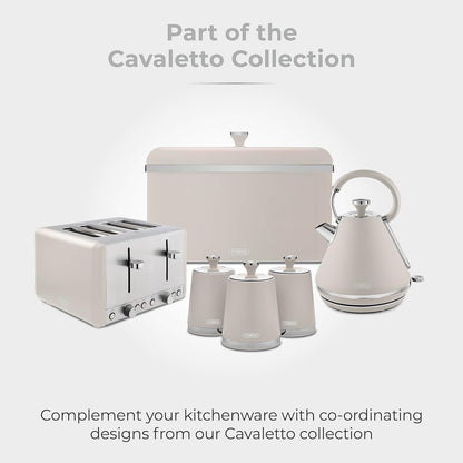 Tower Cavaletto Bread Bin & Canisters Kitchen Set (Latte)