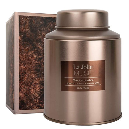 La Jolie Muse Luxury Scented Candles (Wooden Pine/Caramel/Woody Leather)