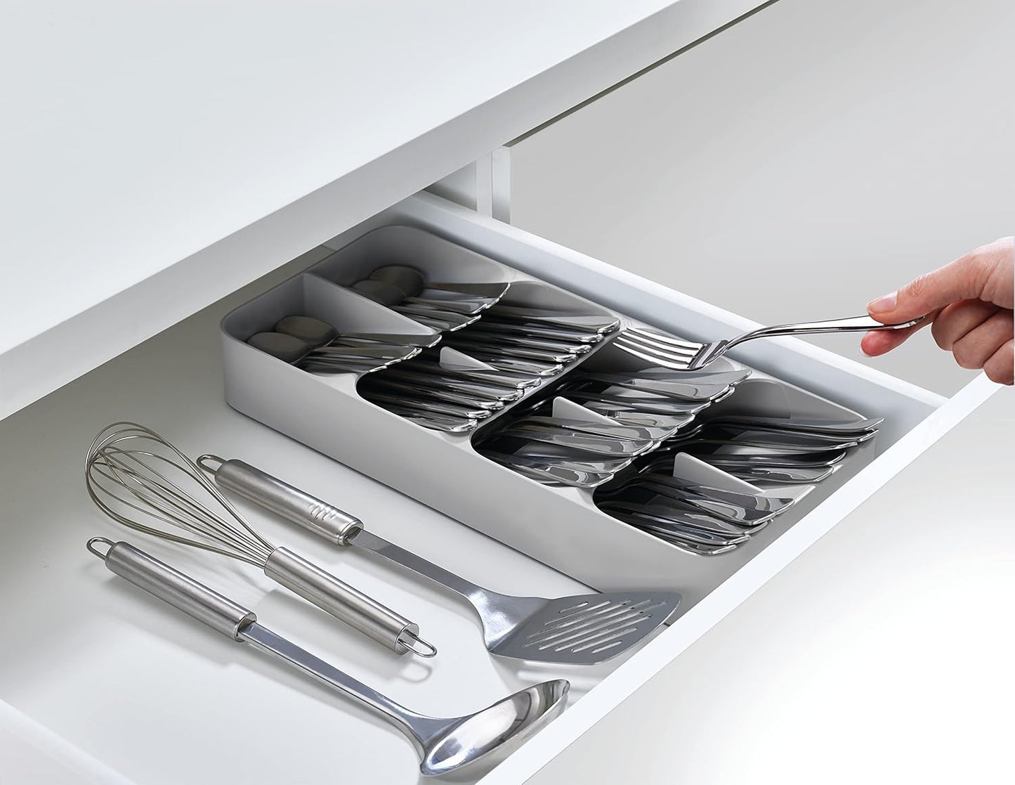 Joseph Joseph Drawer Store Large Compact Cutlery Organiser (Grey)