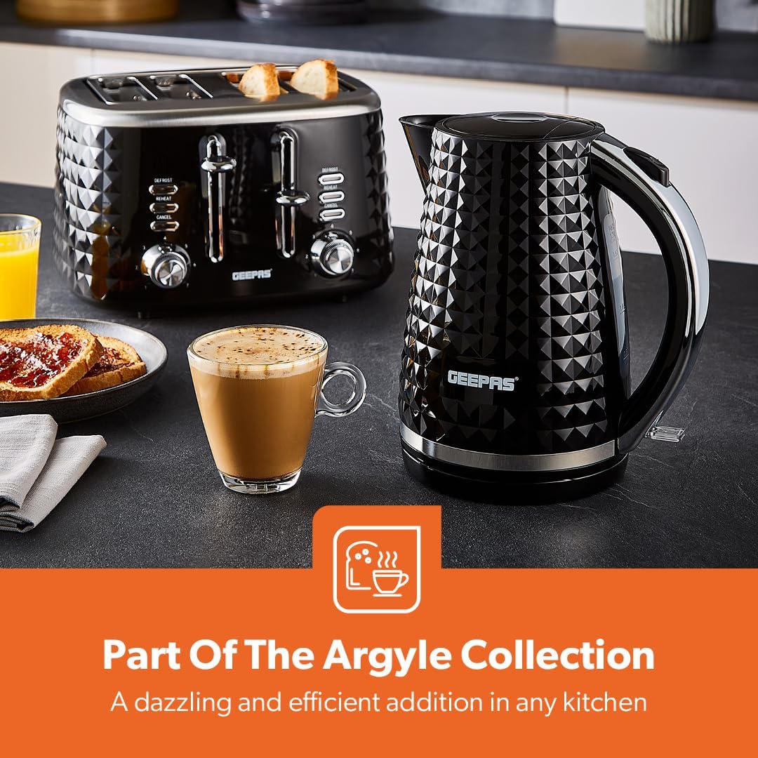 GEEPAS Argyle Kettle GK38056UK-BK (Black)
