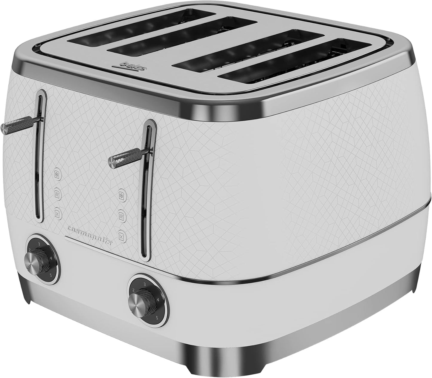 Beko Cosmopolis Retro Design 4 Slice Toaster TAM8402CR (White)