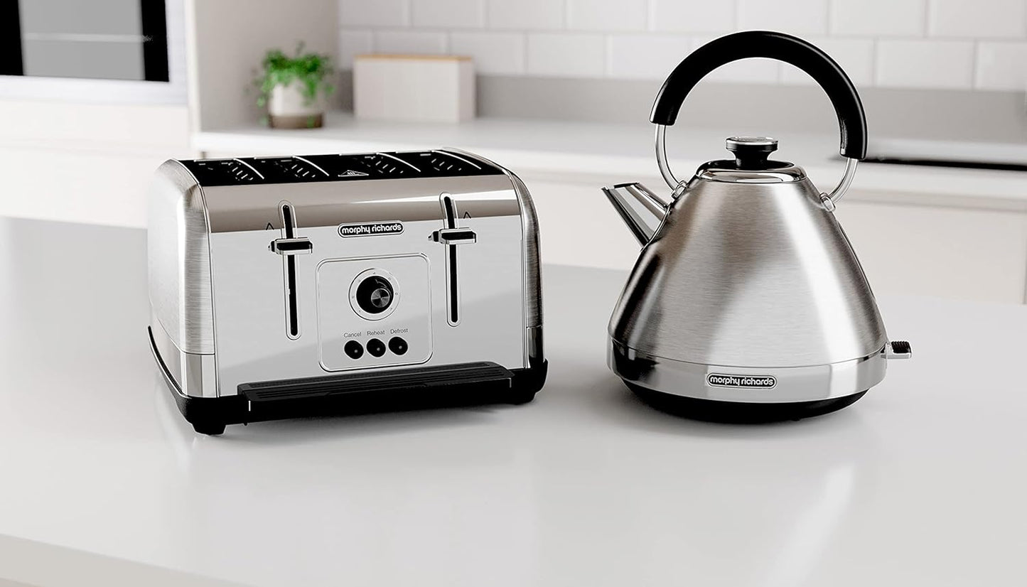 Morphy Richards Venture 4 Slice Toaster Stainless Steel 240130 - Brushed Silver