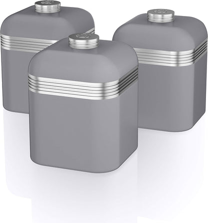 Swan Retro Kitchen Storage Canisters Grey Canister Set