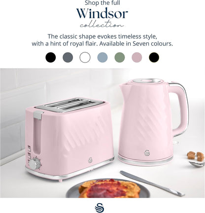 Swan Windsor 2 Slice Toaster ST14071PNK (Pink)