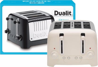 Dualit Lite Kettle & 4 Slice Toaster Kitchen Breakfast Set (Canvas White Trim)