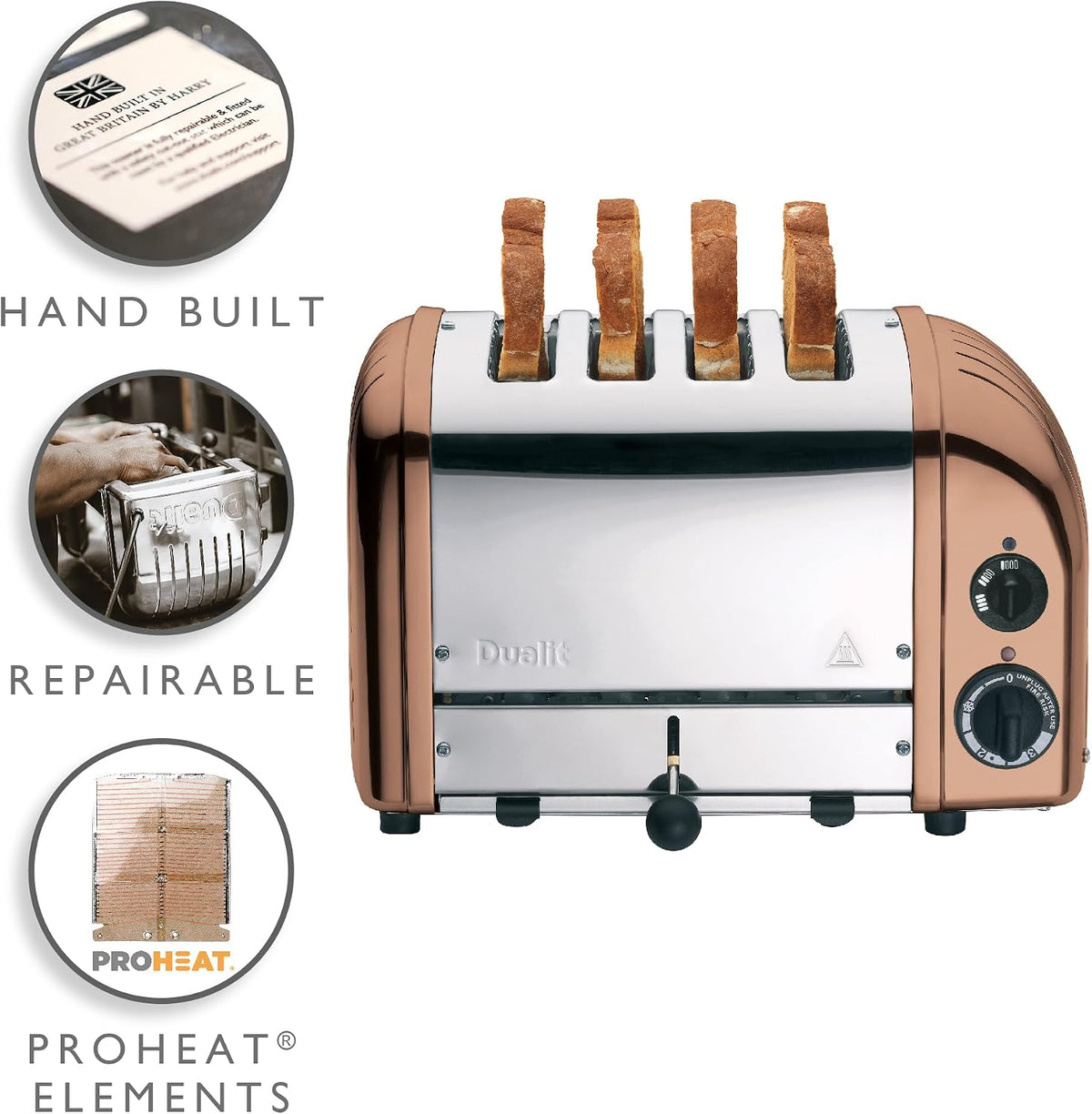 Dualit Dualit Classic Vario AWS 4 Slice Toaster 47450 (Copper)