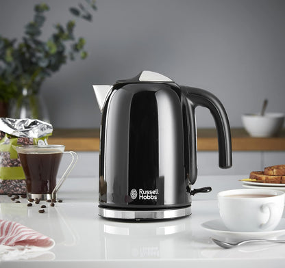 Russell Hobbs Classic Colours Kettle & 2 Slice Toaster Kitchen Set (Black)