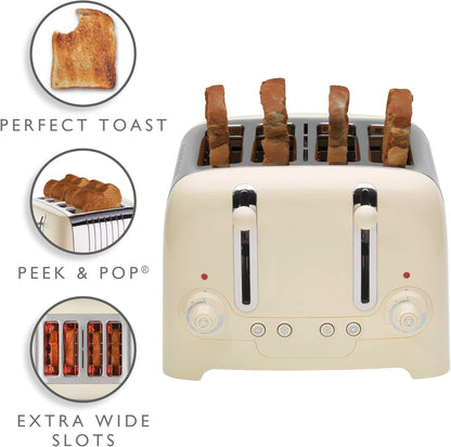 Dualit 4 Slice Lite Toaster Perfect Toast (Cream Trim)