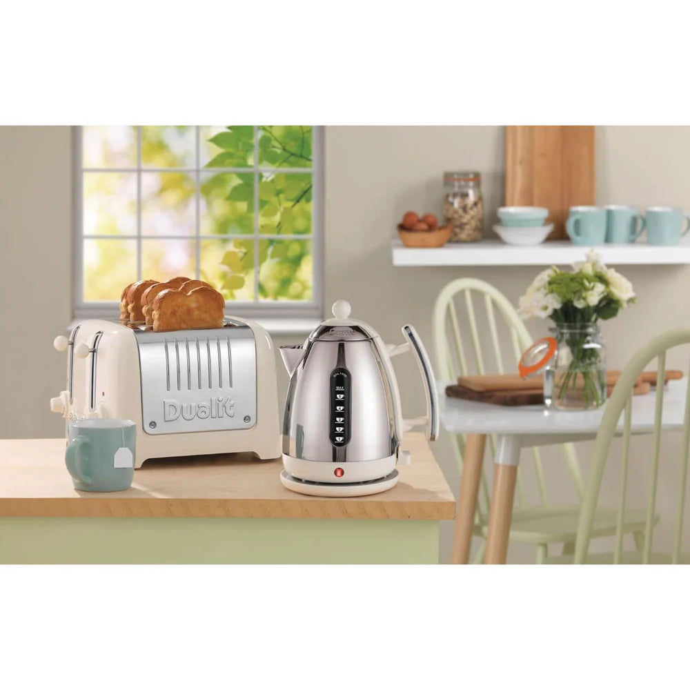 Dualit Lite Jug Kettle & 2 Slice Toaster Kitchen Set (Canvas White)