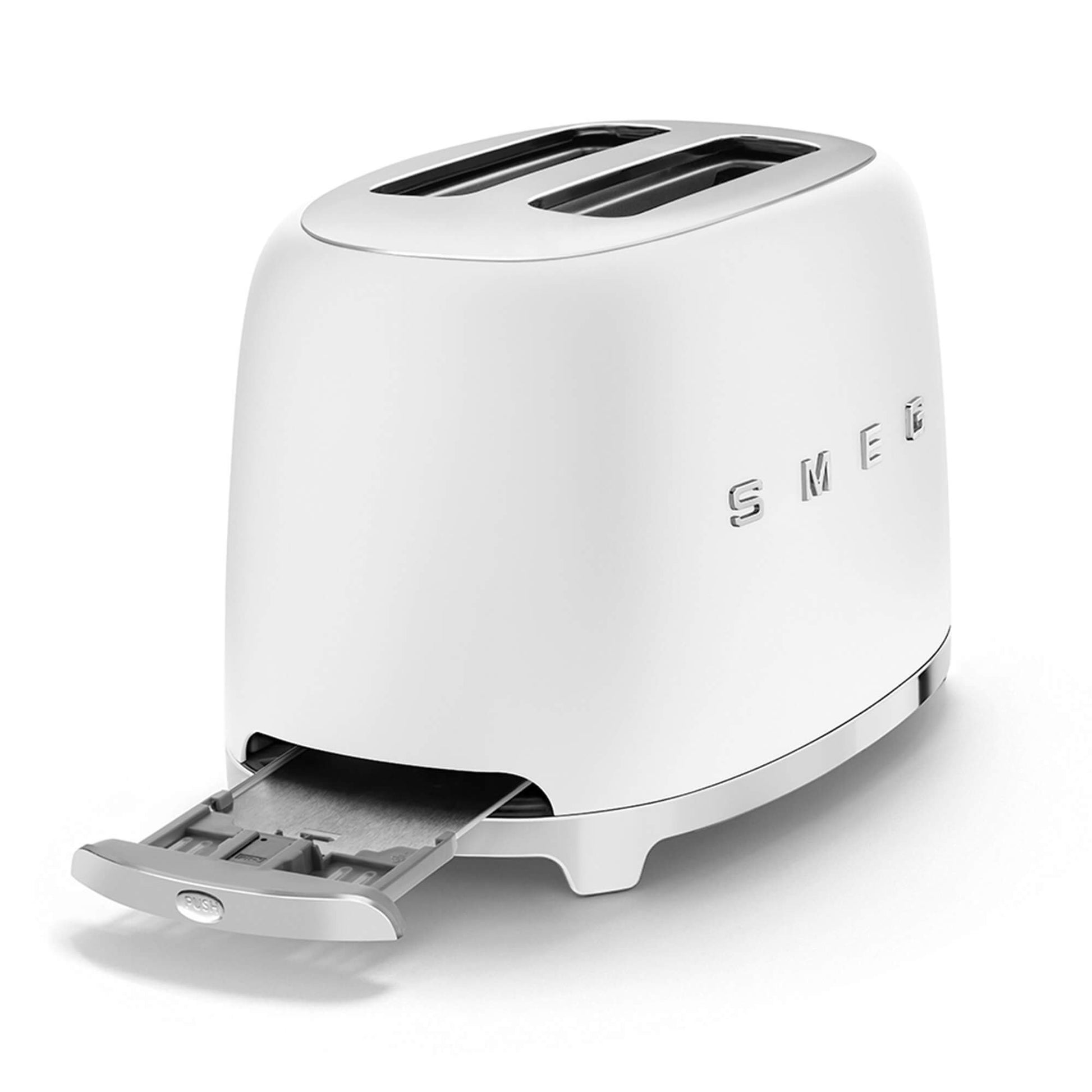 SMEG Matte White 2 Slice Toaster Extra Wide Slots TSF01WHMUK